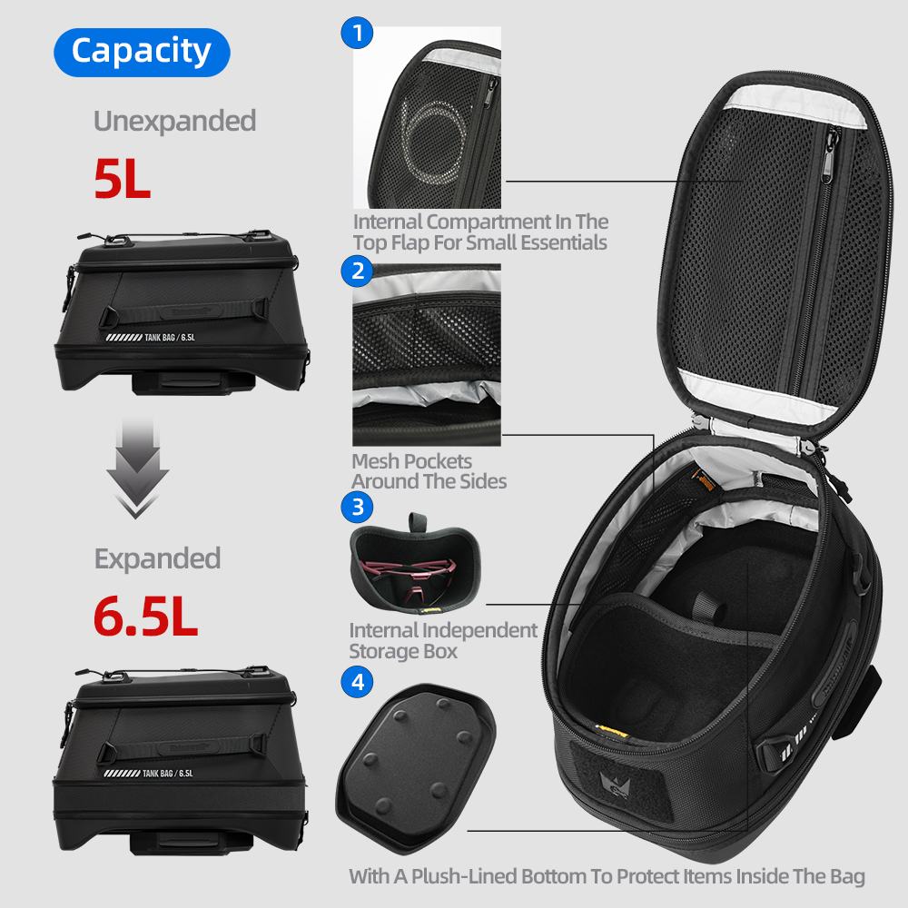 Rhinowalk Motorcycle Magnetic  - đánh giá và giá Magnetic Tank Bag