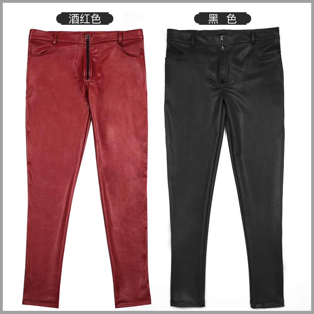 Men's PU Leather Skinny Jeans  - đánh giá và giá Motorcycle Gear Jeans