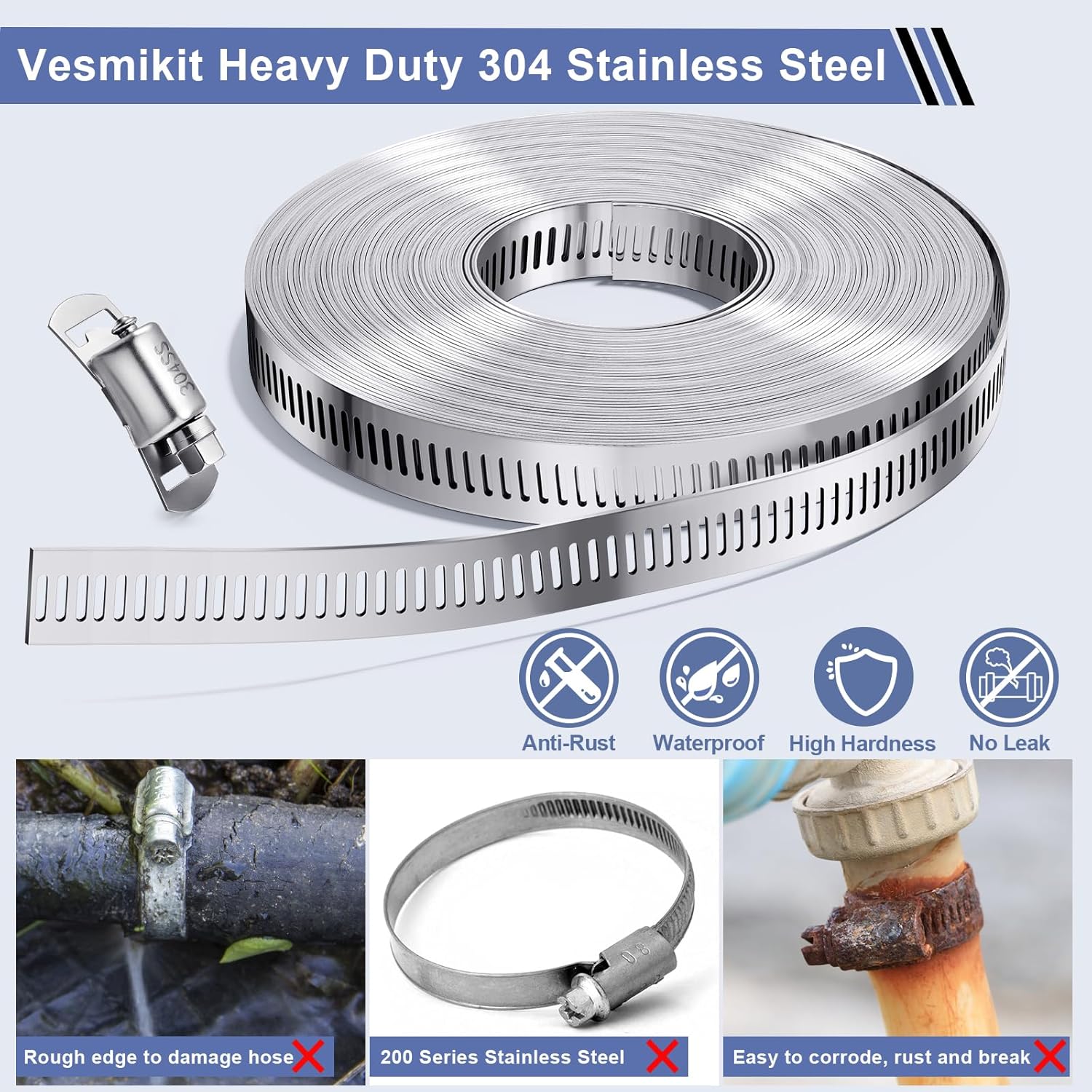 304 Stainless Steel Hose Clamp - đánh giá và giá Motorcycle Gear Auto