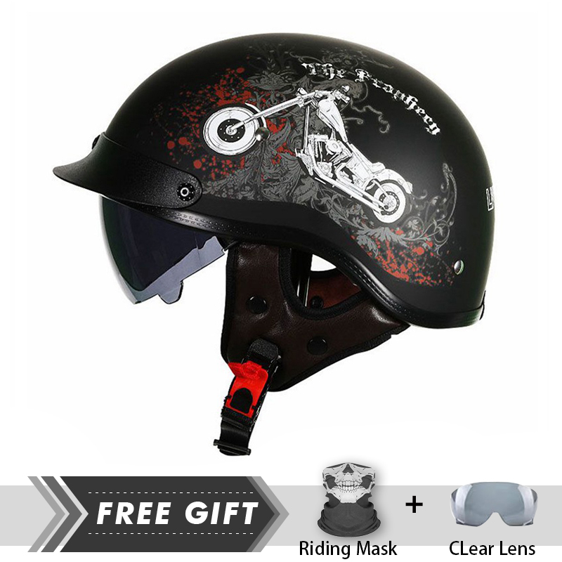 Men Women Half Face Helmet ABS - đánh giá và giá Motorcycle Gear Store