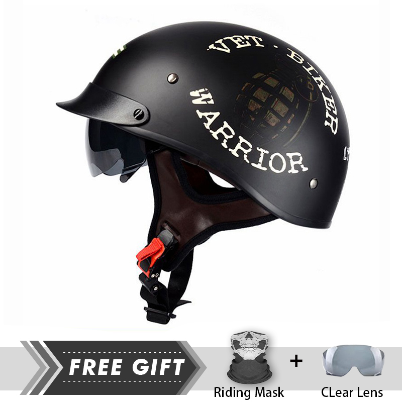 Men Women Half Face Helmet ABS - đánh giá và giá Motorcycle Gear Store